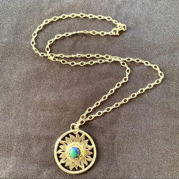 Sterling silver pendant w/ azurite malachite stone - Picture 3 of 8